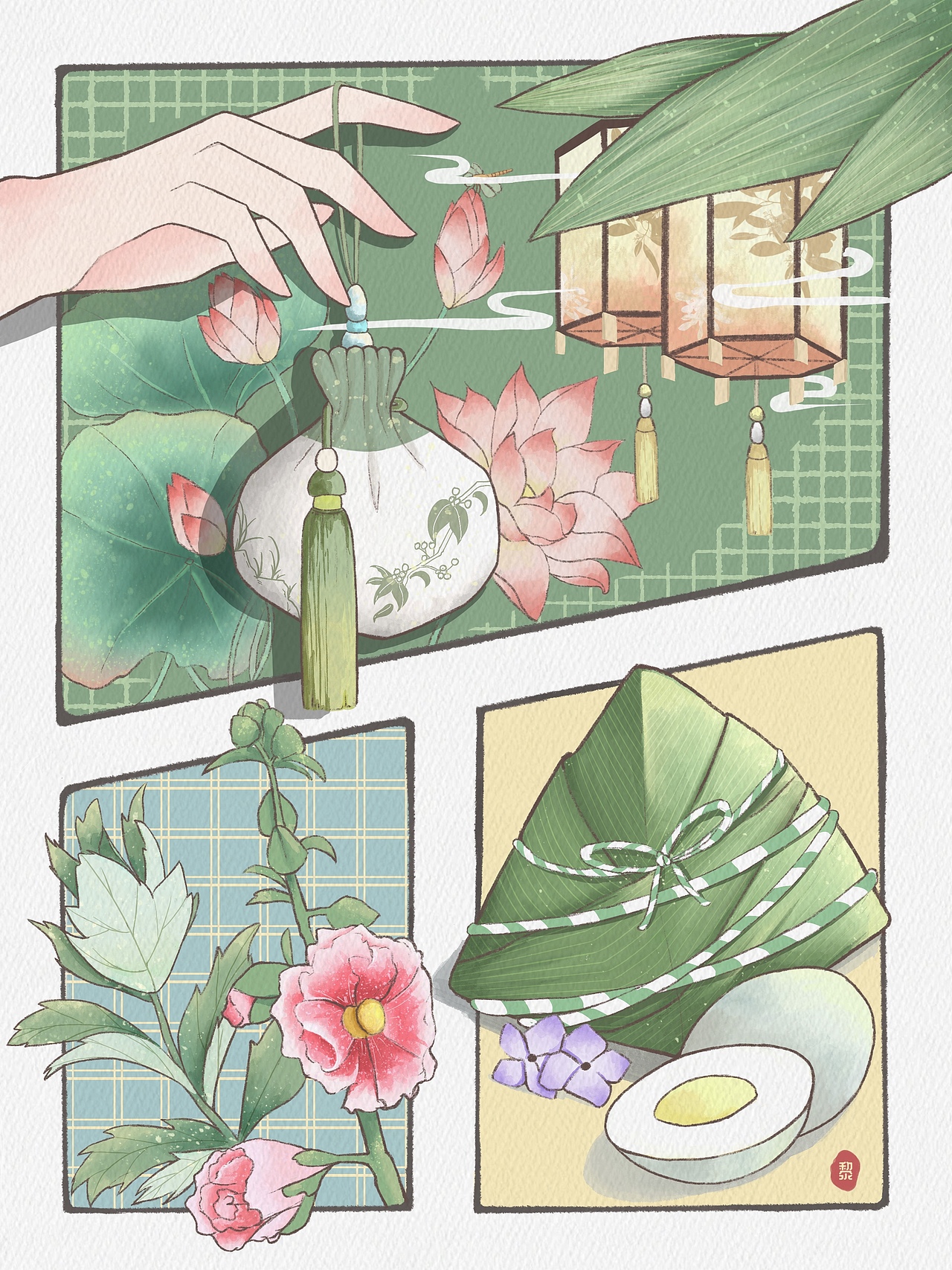 分镜插画丨粽香端午丨procreate（图ZMzAzNDMwMTcy） - 创作习作 - 站酷设计师LJY黎怼怼原创素材 - 站酷ZCOOL