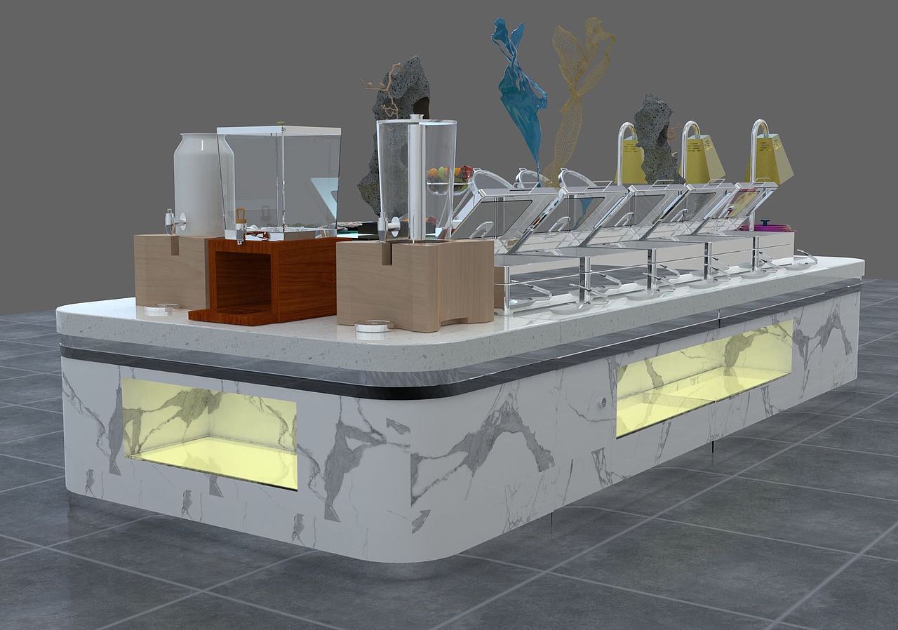 石纹板自助餐台定制