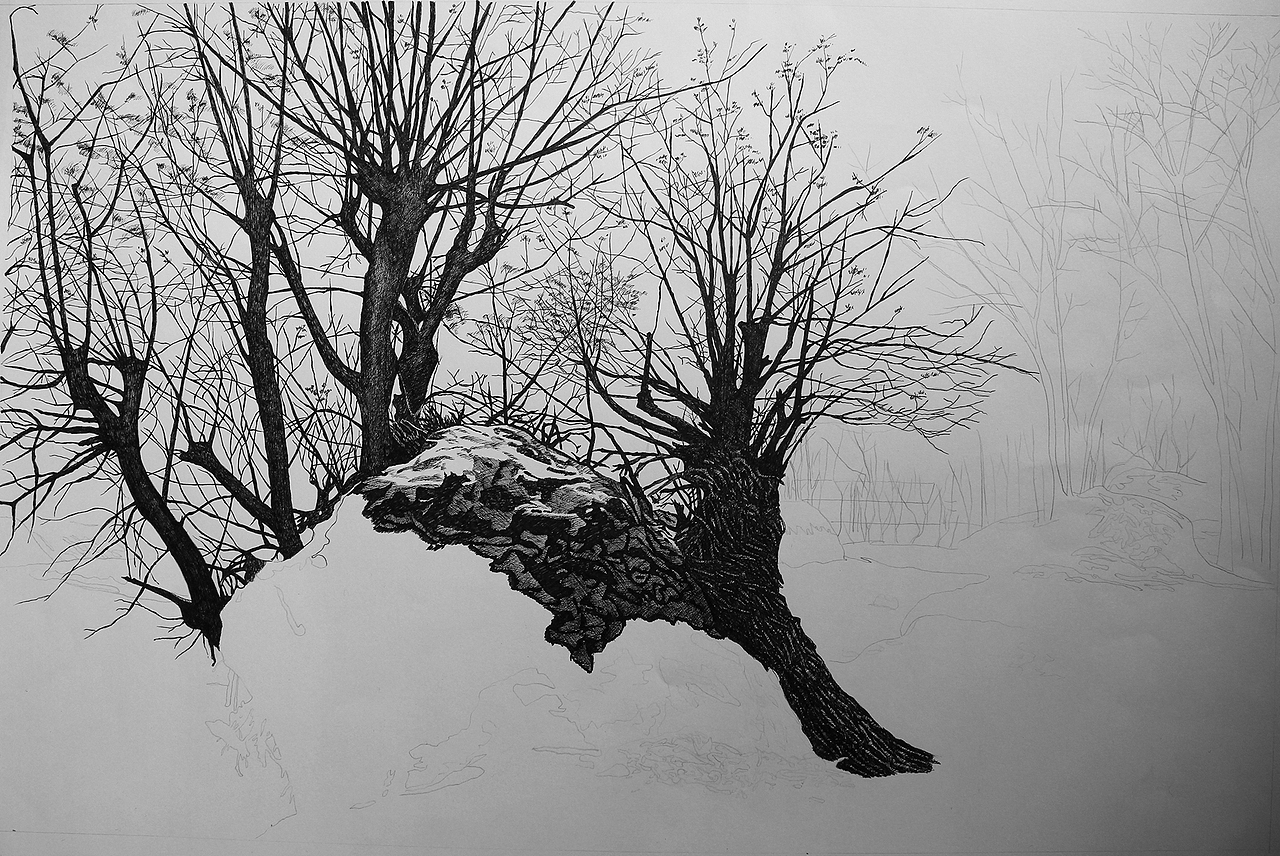 钢笔画雪景（图ZMjYzNDY3NjQ=） - 绘画 - 站酷设计师loong_原创素材 - 站酷ZCOOL