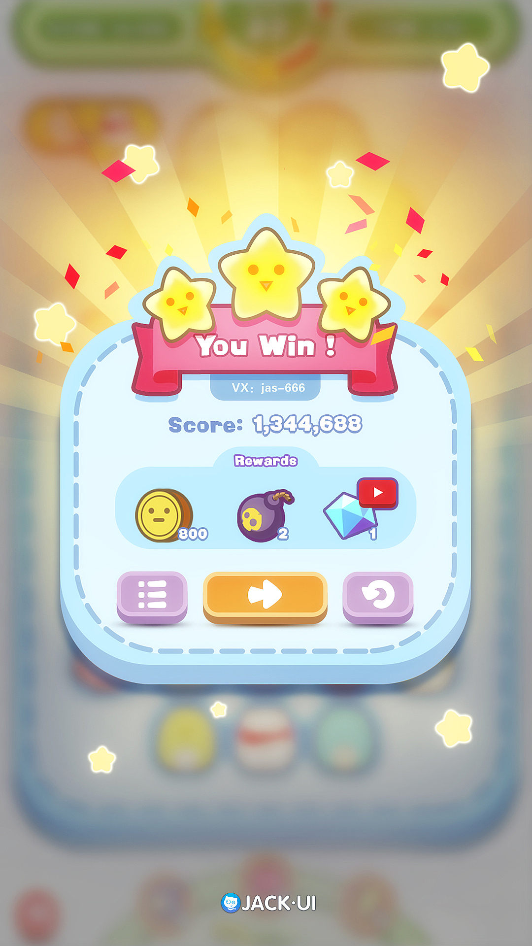 【JACK游戏UI】Q版游戏三消项目原创练习（图ZMjEzNTg0Nzc2） - 游戏UI - 站酷设计师Deviljack99原创素材 - 站酷ZCOOL