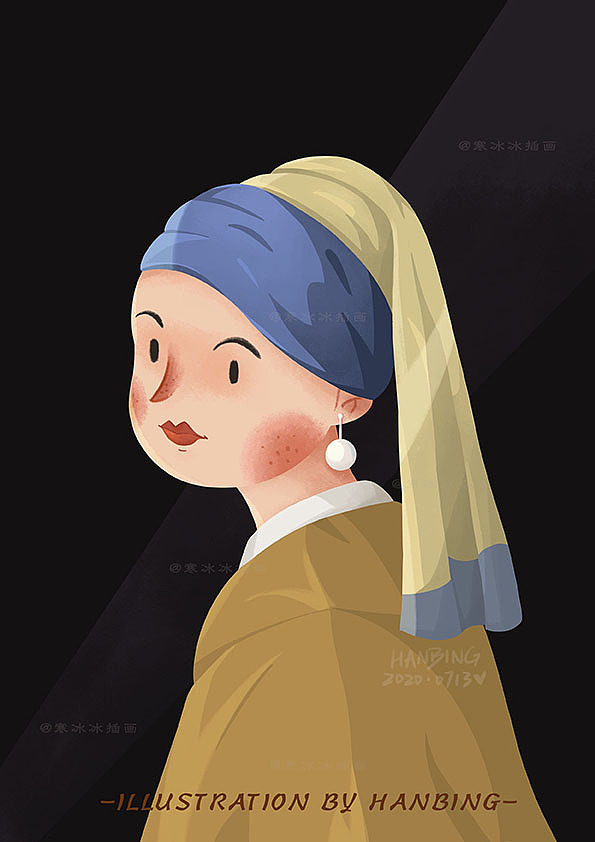 名画转插画（图ZMjE3NzE4MTY4） - 儿童插画 - 站酷设计师寒冰冰冰原创素材 - 站酷ZCOOL