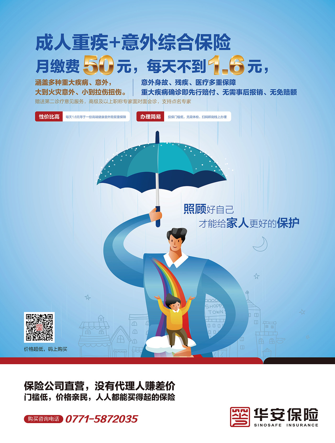 华安保险系列海报设计