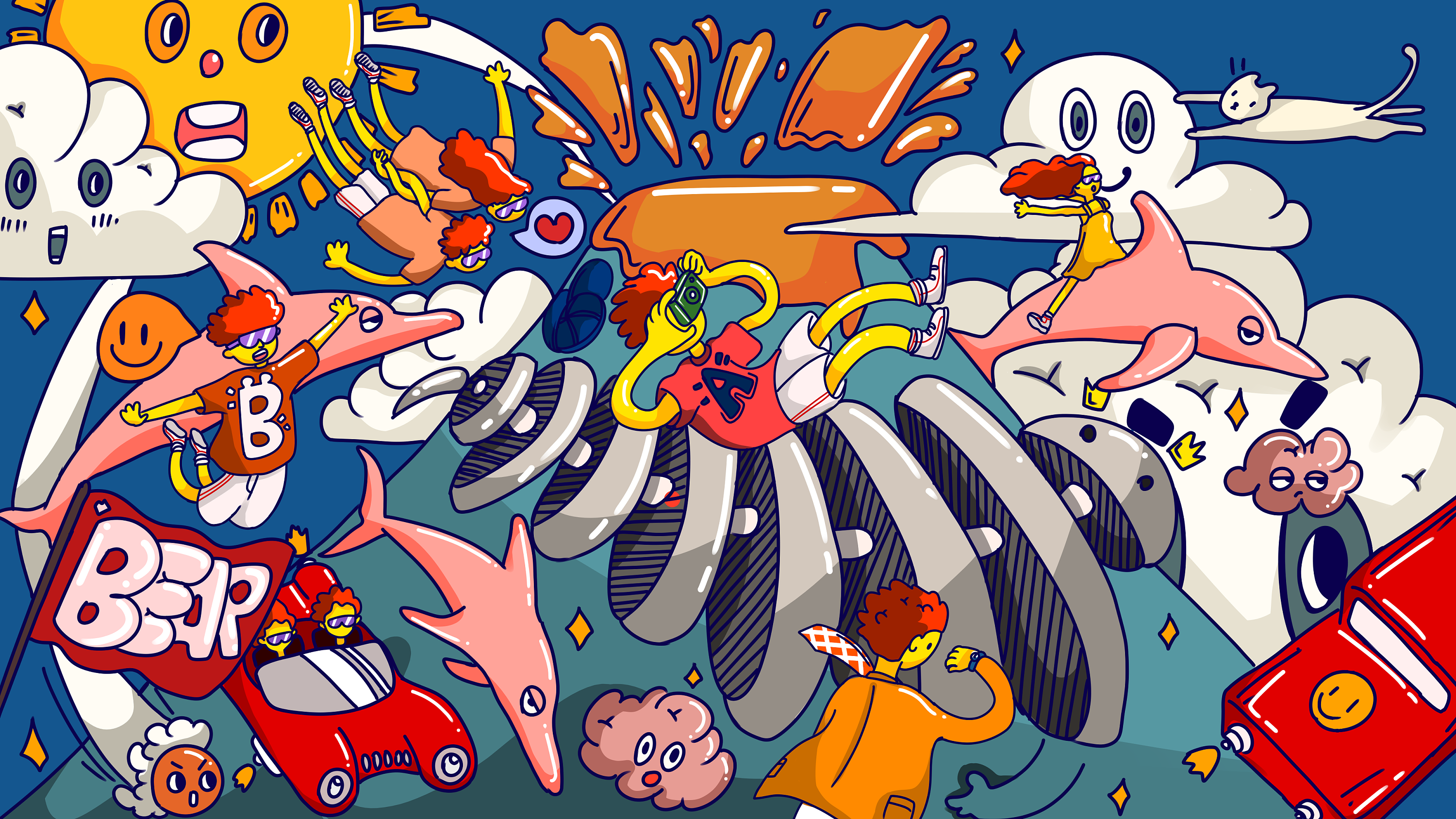 吃喝玩楽|插画|商业插画|大熊没有剪发 - 原创作品 - 站酷 (zcool)