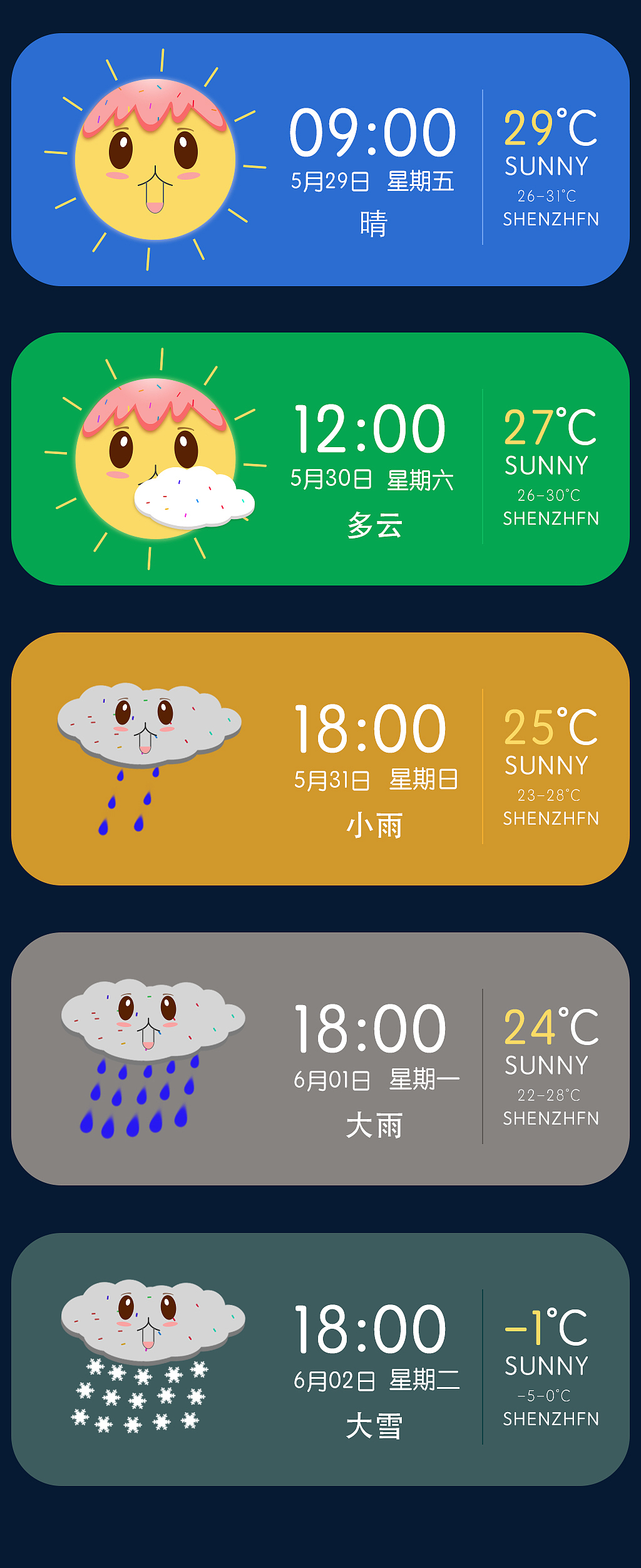 天气控件（图ZMjE0NDM5Mzc2） - 主题/皮肤 - 站酷设计师叮当ling原创素材 - 站酷ZCOOL