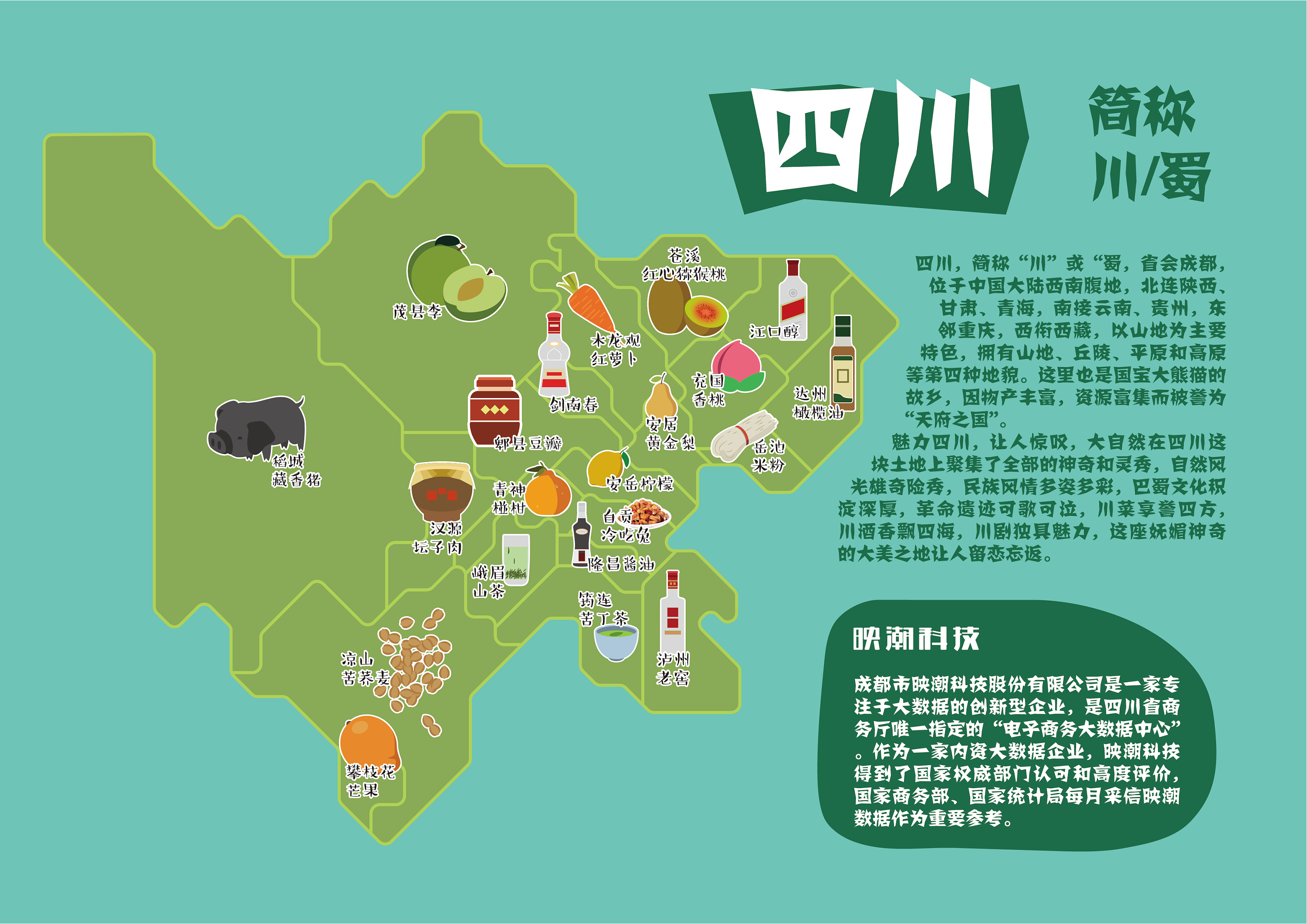 四川地域特色地图_菠萝大菠萝-站酷zcool