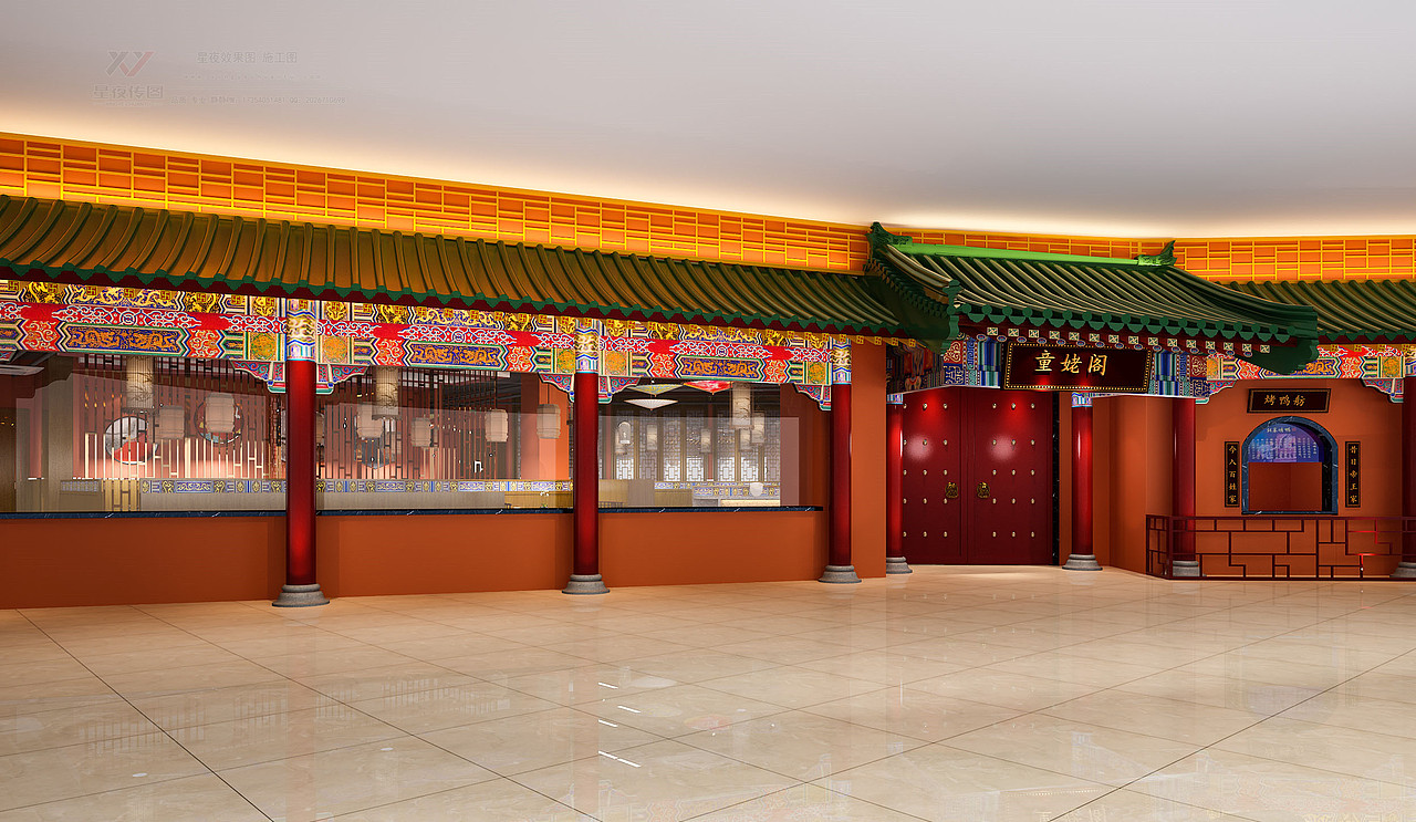 红红火火的火锅店—餐饮—餐馆+门头