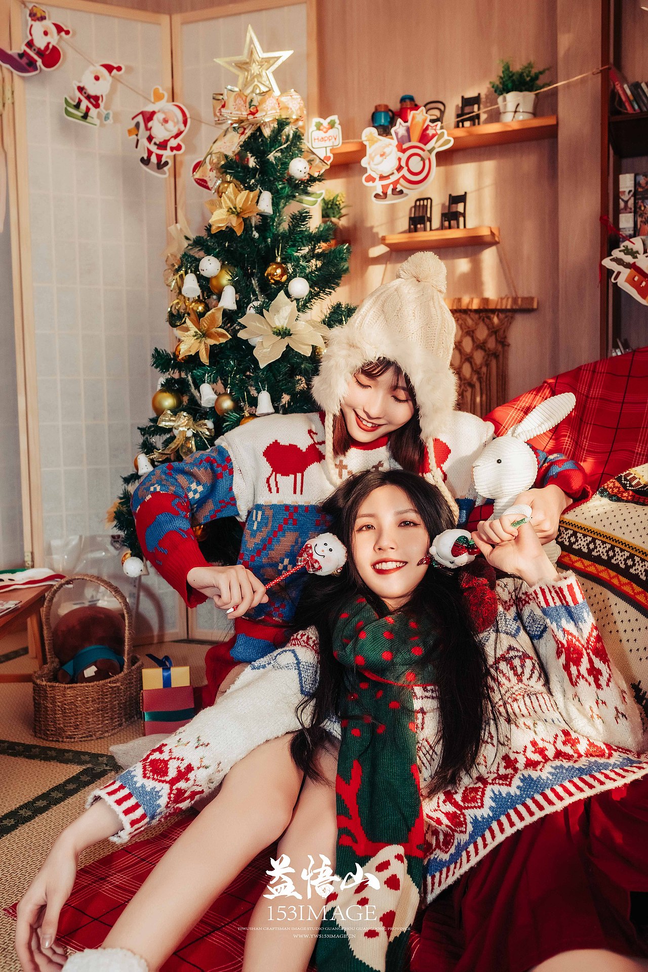 网红圣诞双胞胎姐妹