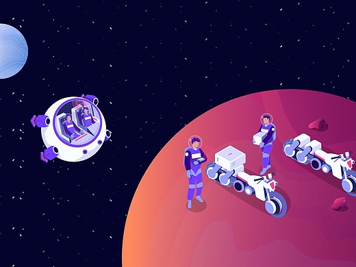 登上火星插画-商业插画70032年前2020插画集插画-商业插画54202年前