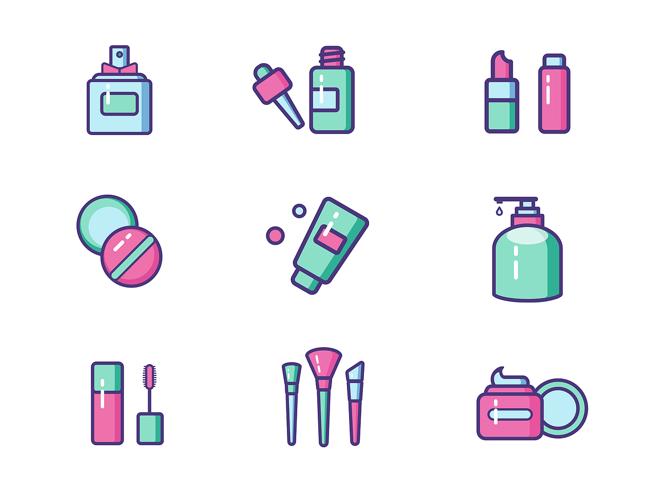 化妆品icon练习|ui|图标|飞鸟与松鼠_原创作品-站酷zcool