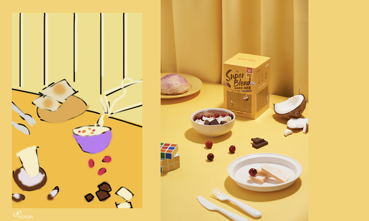 好哩/美食白日梦/代餐系列冲浪粥产品创意摄影