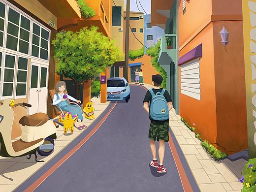 插画练习 异乡旅行