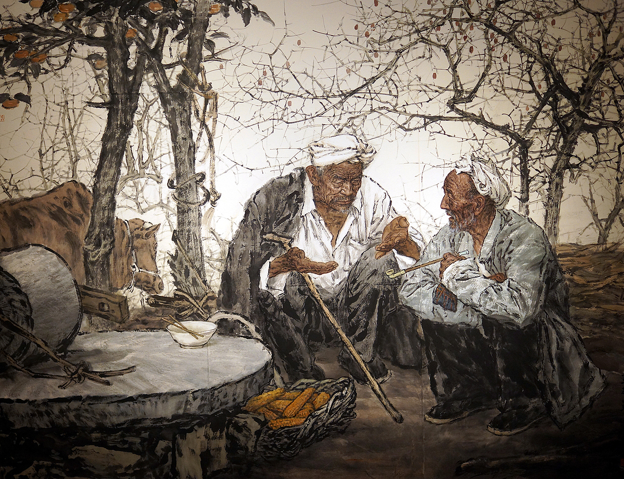 《家常话》中国画 220x240cm year2011 吴宪生