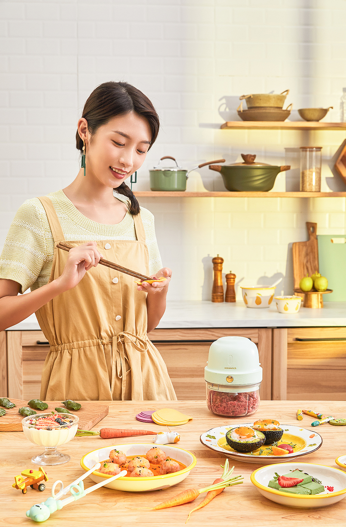 oceanrich辅食机婴儿宝宝料理机详情场景图（图ZMjQ4ODk5Njcy） - 电商 - 站酷设计师大头肥忠原创素材 - 站酷ZCOOL
