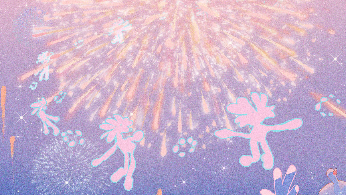 Daisy初序曲：烟花祝庆（图ZMjY2MjU4NTMy） - 儿童插画 - 站酷设计师不跳电小狗导导原创素材 - 站酷ZCOOL