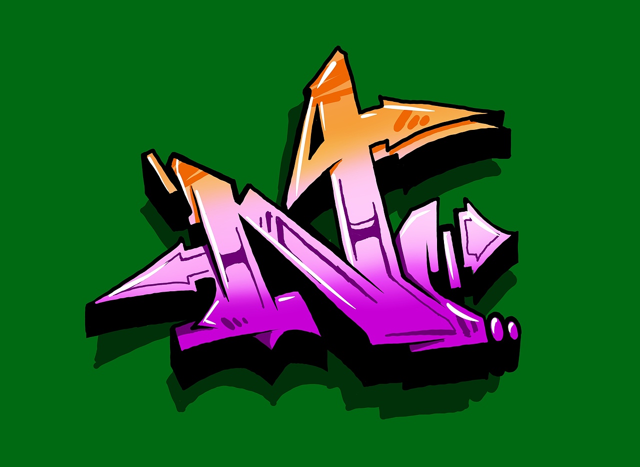 街头涂鸦字母表每一张都有用不同风格