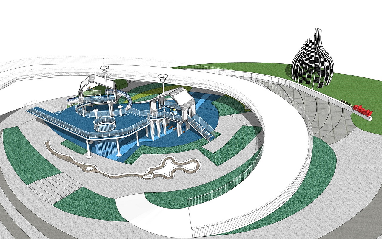 儿童活动区SU模型下载（图ZMjYyNzQyMzU2） - 景观设计 - 站酷设计师素模网原创素材 - 站酷ZCOOL