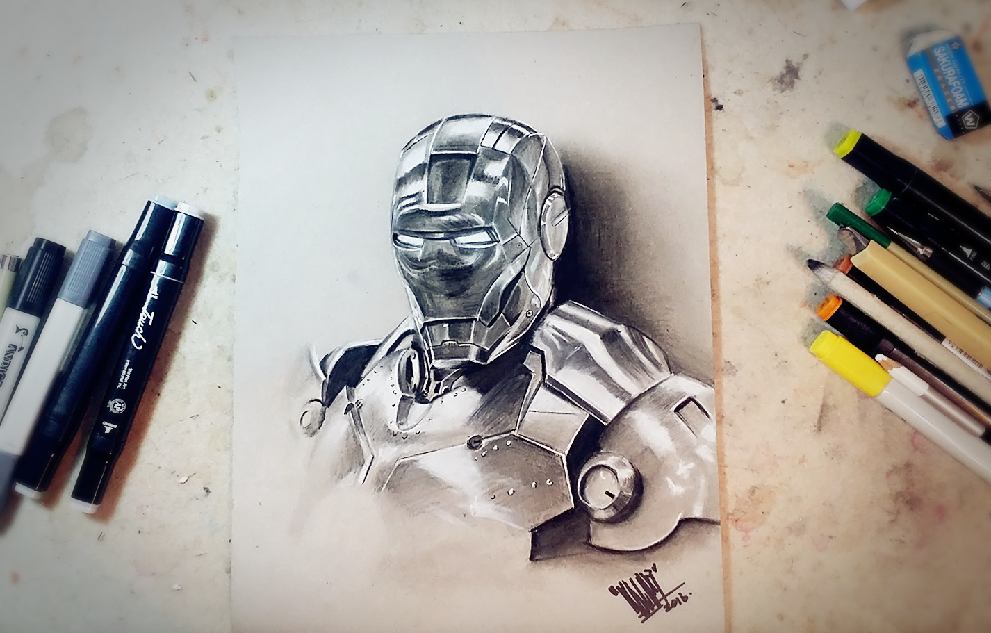 手绘钢铁侠!