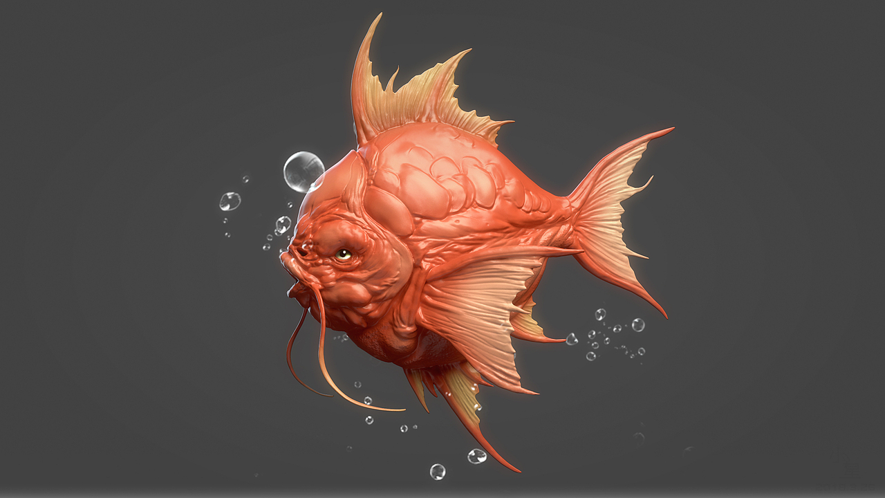 临摹的一枚鲤鱼王