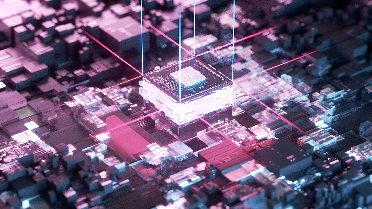 科幻风格cpu芯片设计