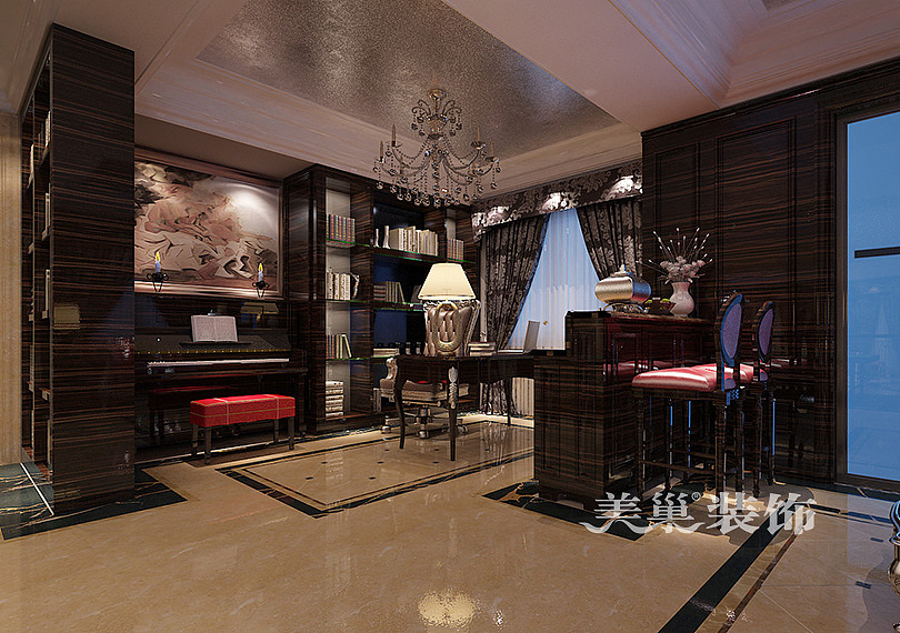 林溪湾480平别墅新古典风格装修样板间