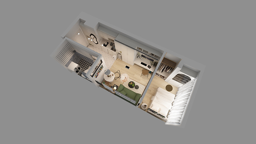 28m²公寓麻雀虽小五脏俱全（图ZMzI5NTY2ODY0） - 家装设计 - 站酷设计师独立设计师F原创素材 - 站酷ZCOOL