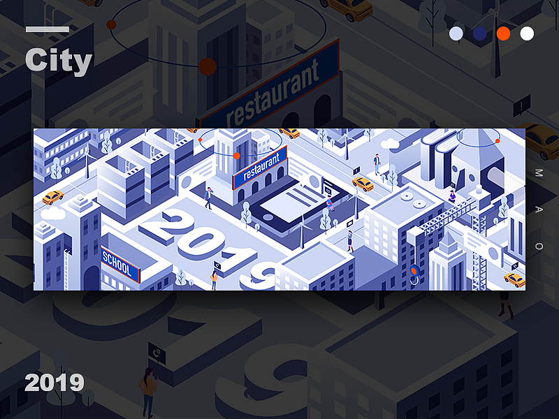 2.5D插画 CITY（图ZMTc1NDYyNjY0） - 艺术插画 - 站酷设计师CXmao原创素材 - 站酷ZCOOL