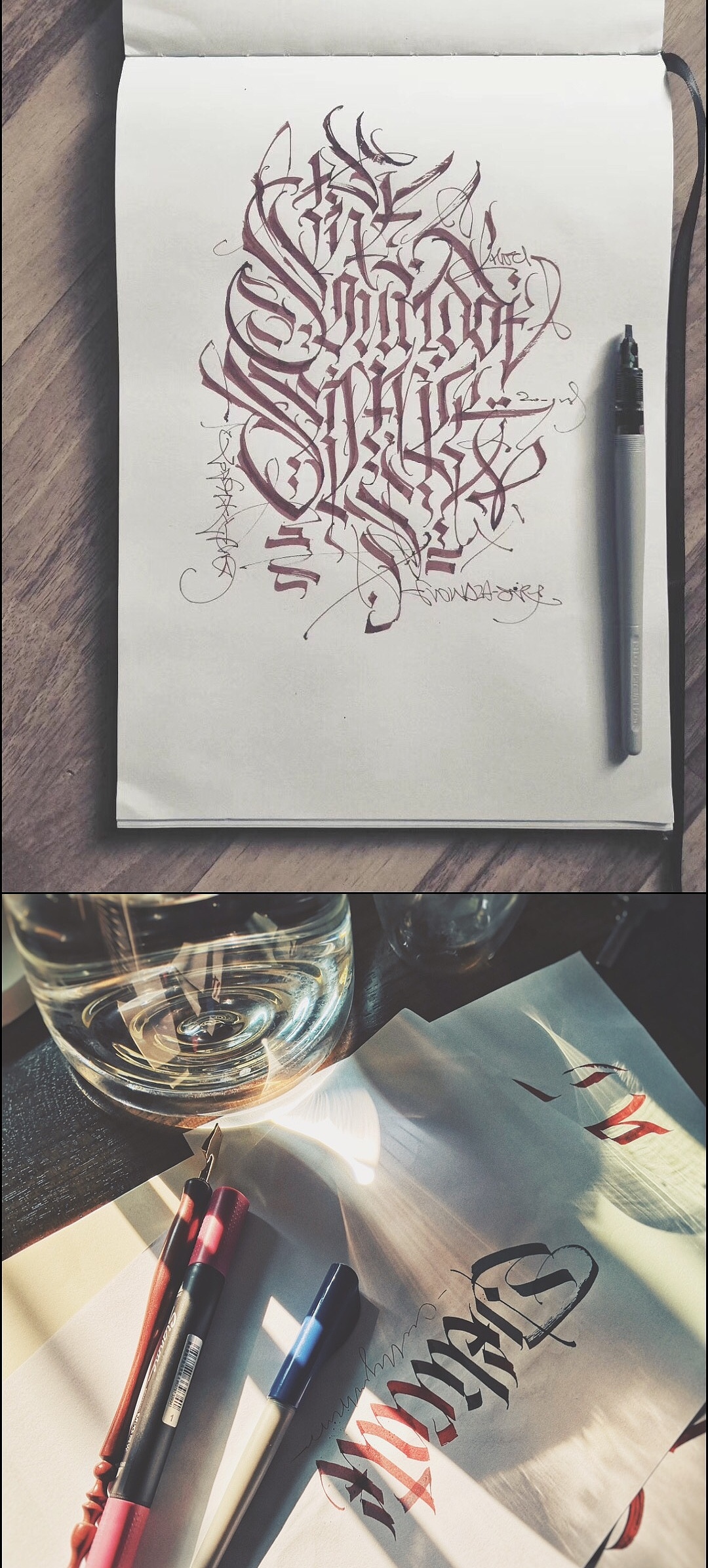 Calligraphy丨 英文书法年度总结丨平行笔部分丨2018