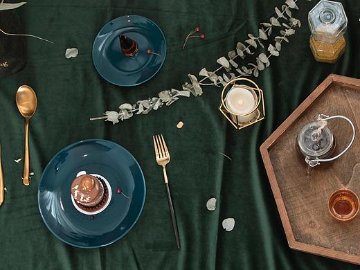 向精致生活出发~丝绒桌布拍摄 