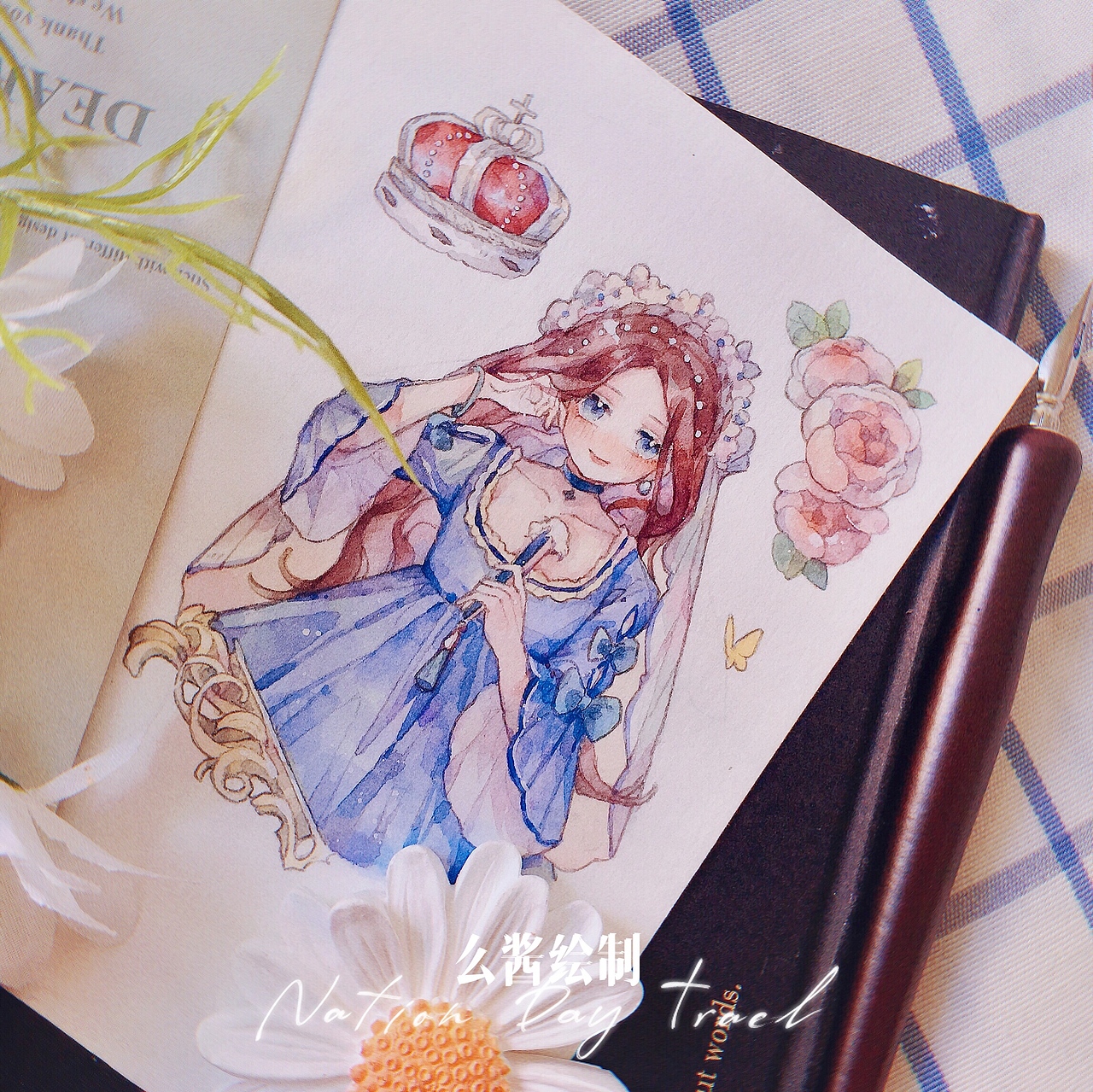 【水彩手帐人物】公主茶话会 欧风少女