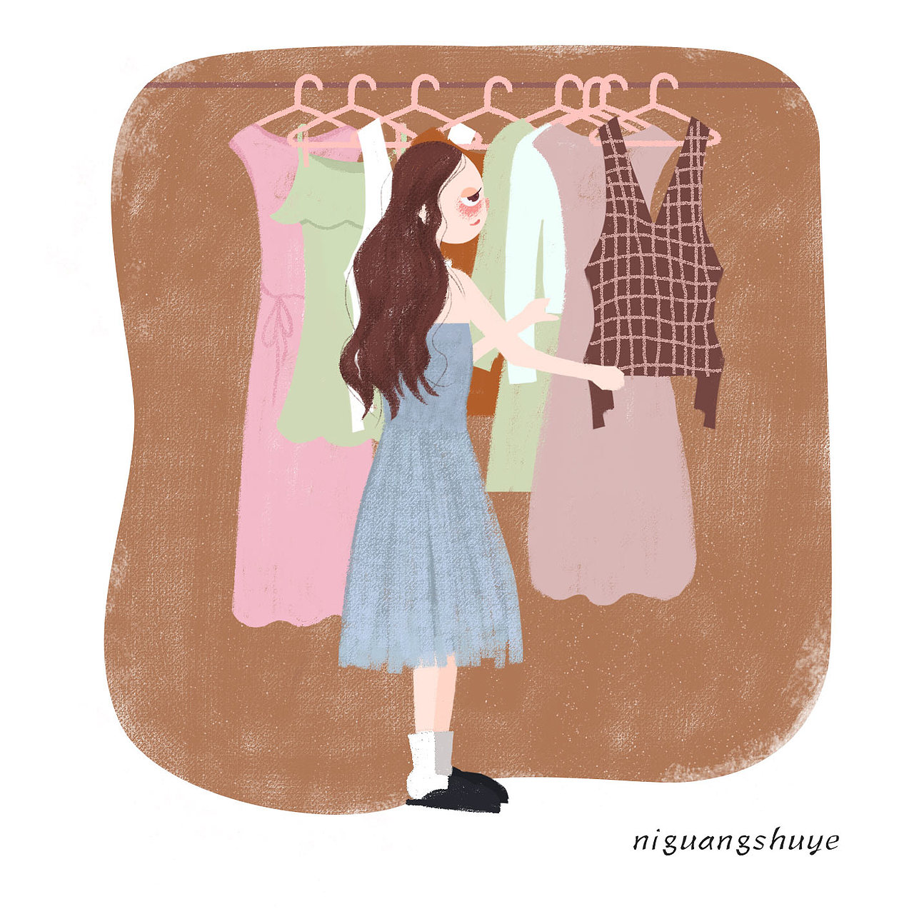 选衣服就像皇帝选妃,选着选着就要纳妾了。