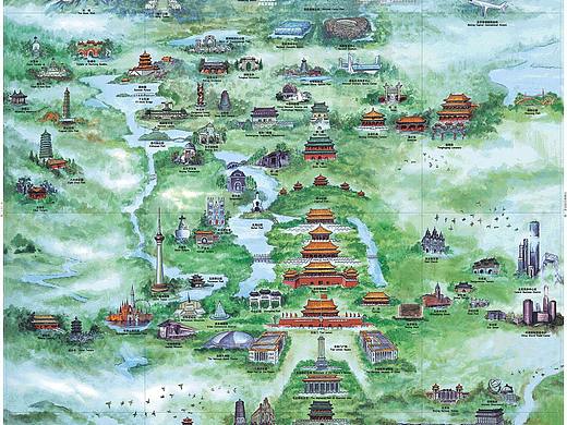 5A风景区国家旅游手绘地图语音导览图绘制
