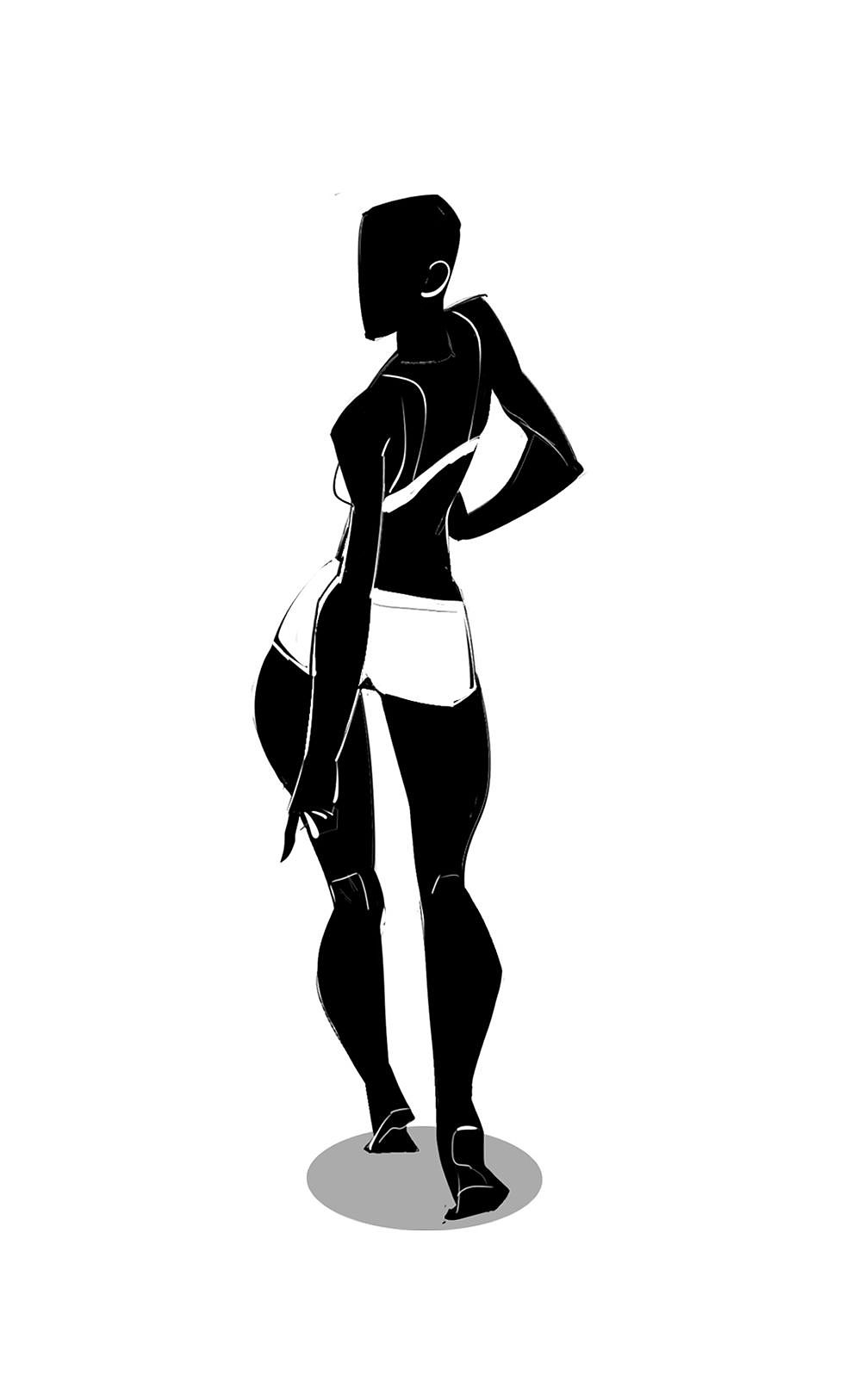 用剪影的方式,快速做一组速写练习