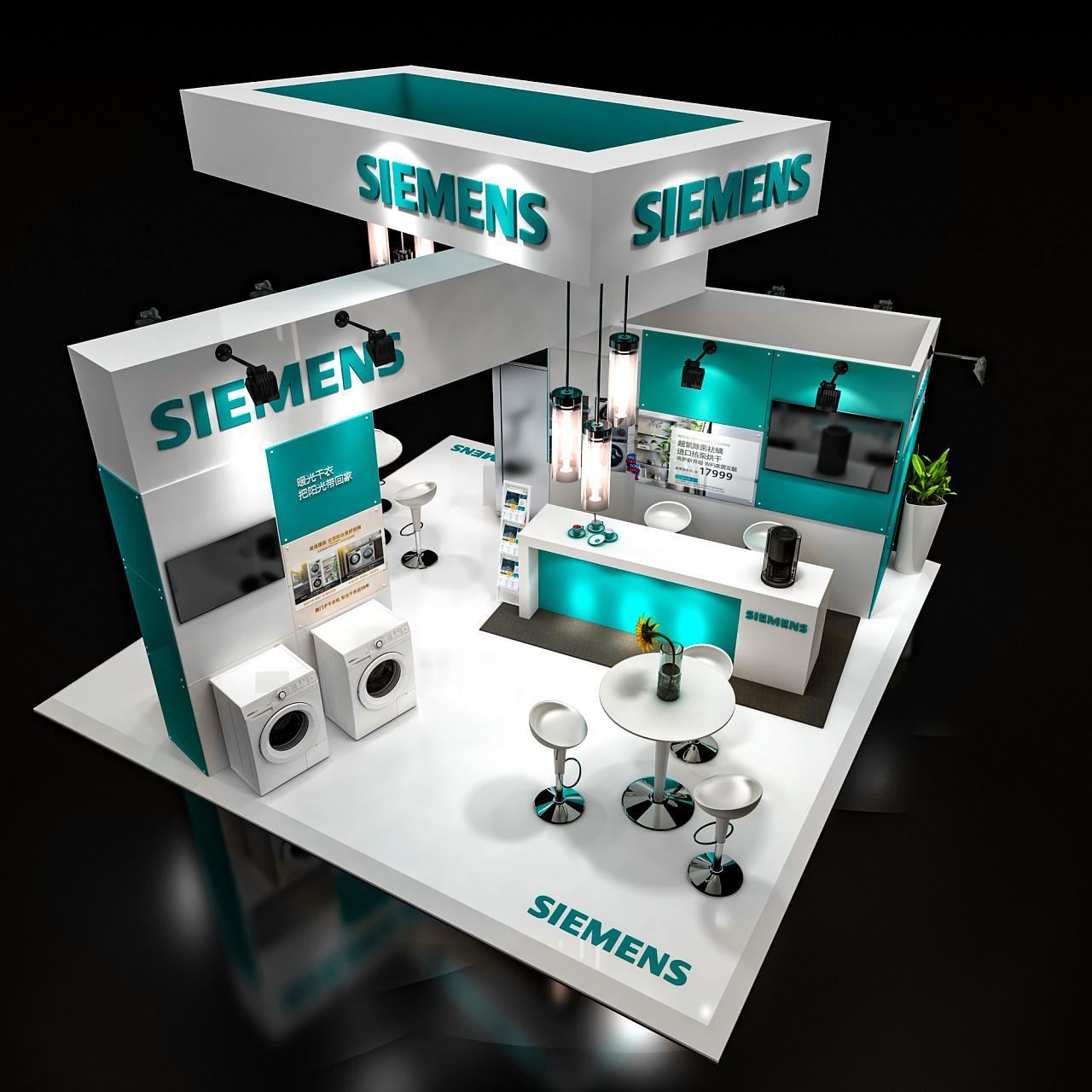 西门子展台 6*6 四面开口|三维|其他三维|julio跃 - 原创作品 - 站酷 