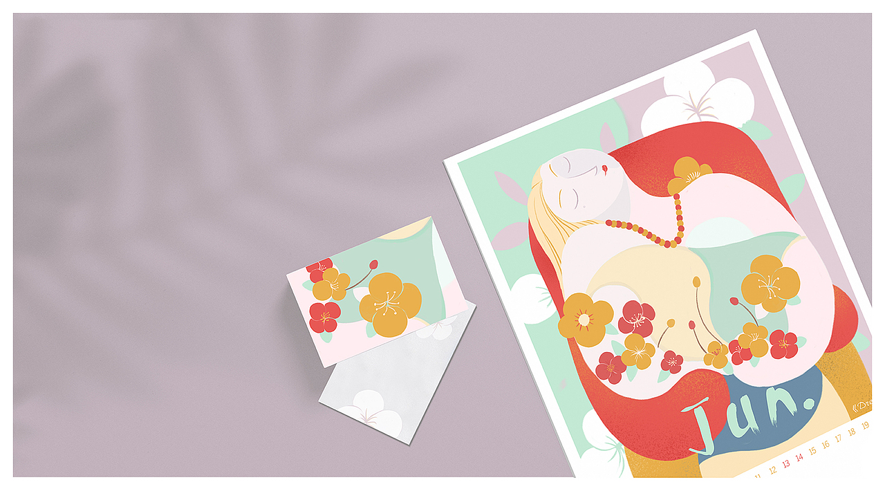 2020日历《随想少女×名画系列》（图ZMTkzNDQ0MTg4） - 创作习作 - 站酷设计师大宝圆子原创素材 - 站酷ZCOOL