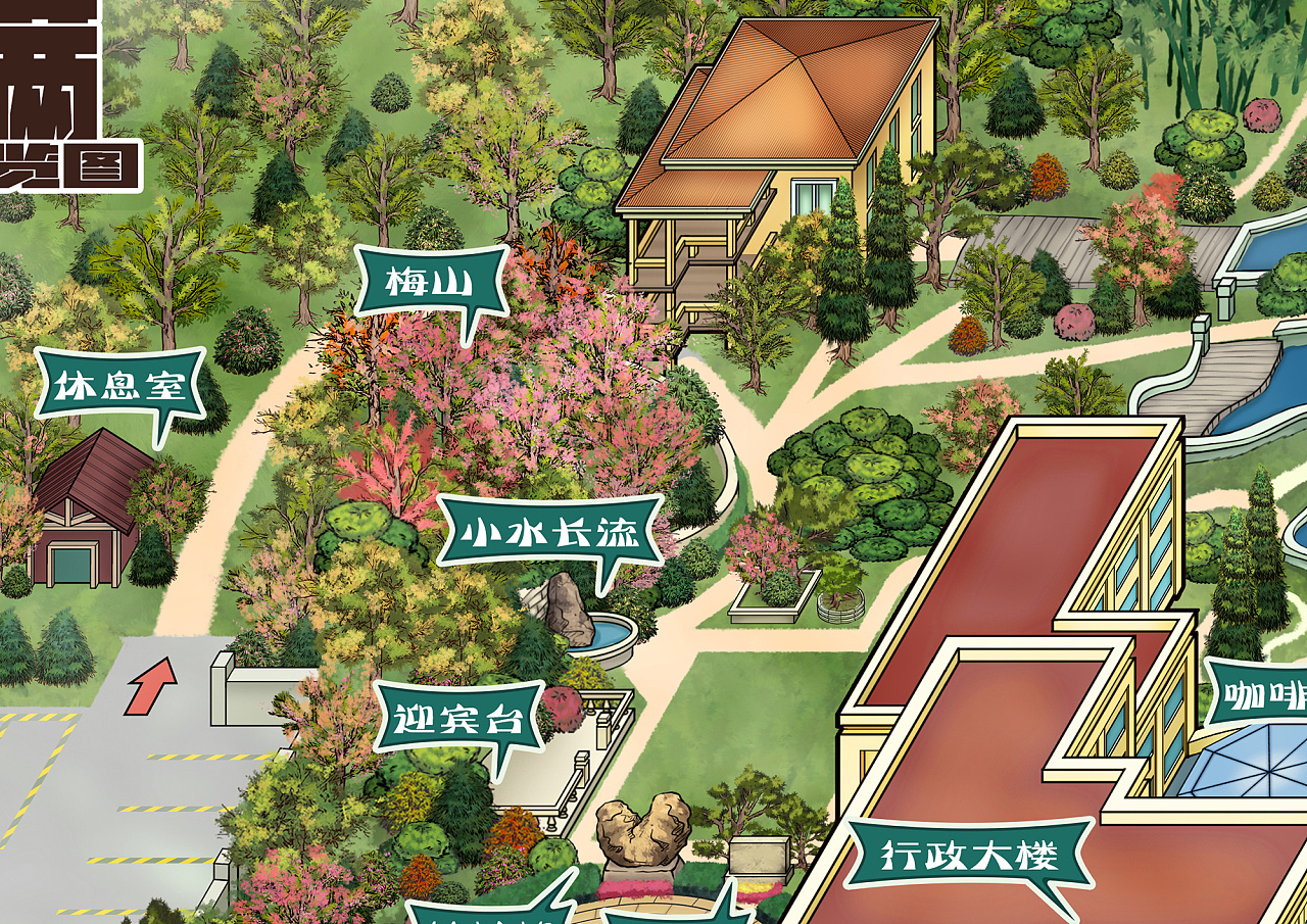 工厂导视手绘地图