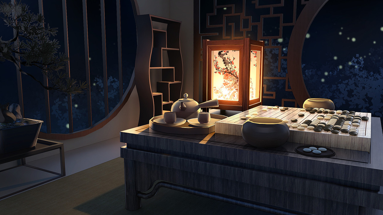 中式场景--学生作品