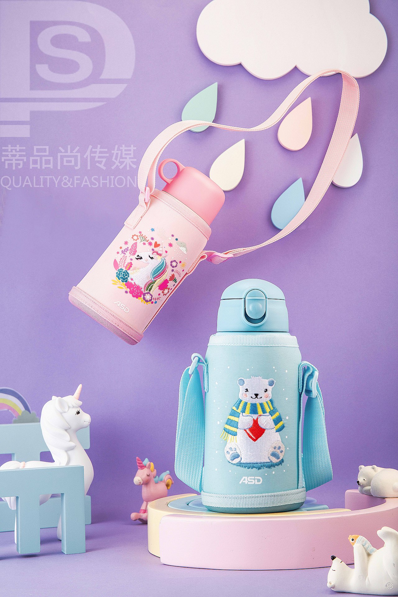 杯壶:萌萌熊独角兽儿童保温杯-照片/详情页