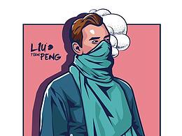 AI插画蒙面帅哥