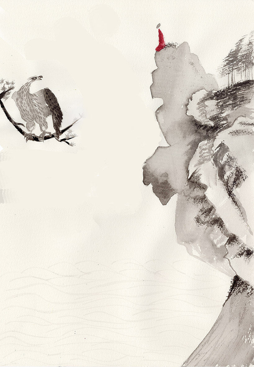 竹林船静谧时光安静禅意画