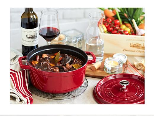 staub-20cm酒红色铸铁锅