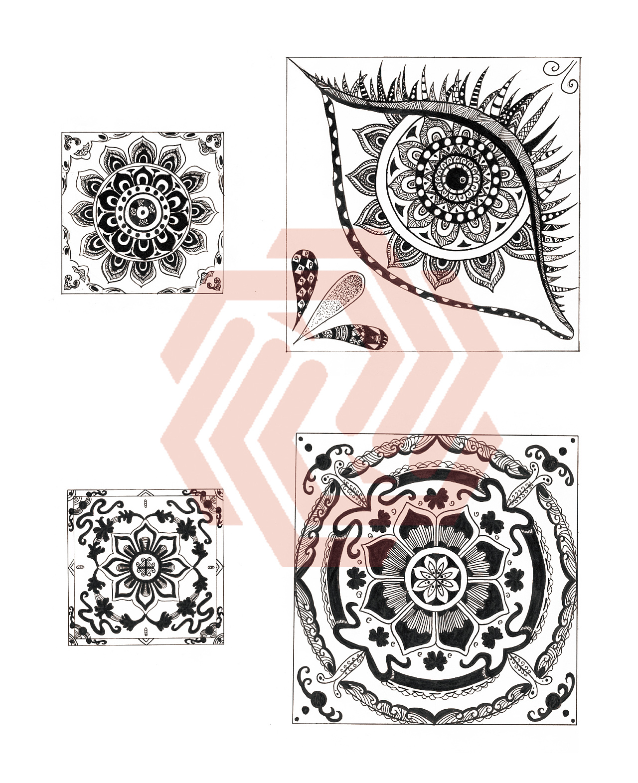 黑白传统装饰纹样——学员作品