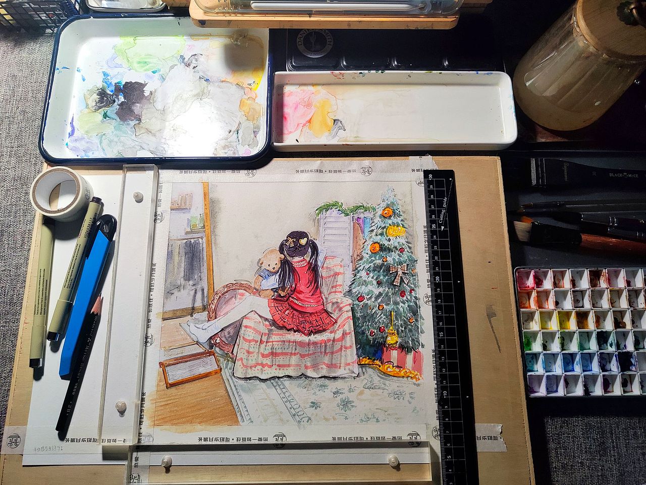 水彩,圣诞快乐!