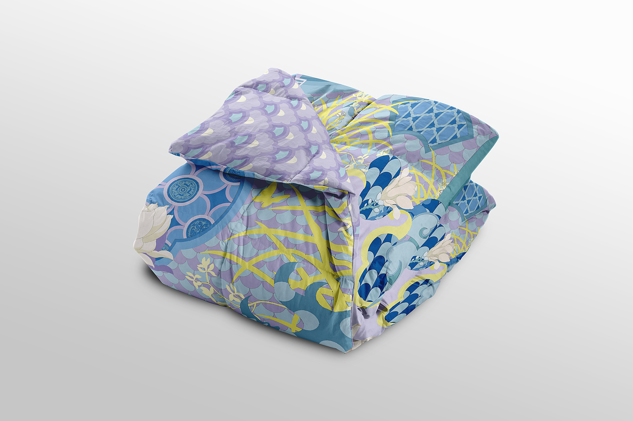 《水云涧》国风丝巾插画设计