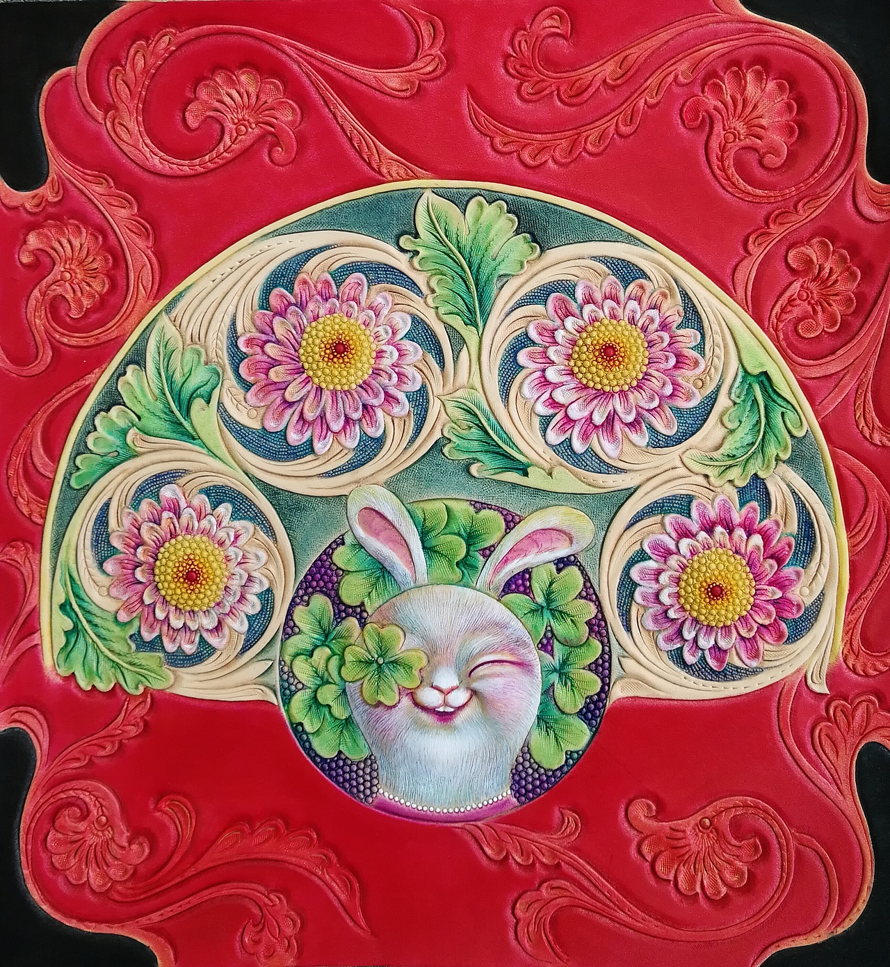 皮雕女式手持长夹《兔圆圆系列》(图ZODg5ODA4MTI=) - 工艺品设计 - 站酷设计师顽皮老顽童原创素材 - 站酷ZCOOL