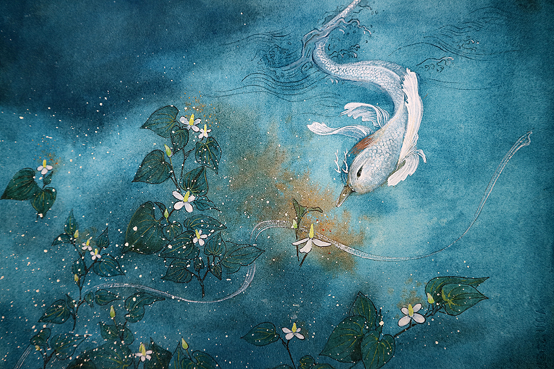 原创｜一条属于水中非鱼非蛇的怪蛟（图ZNzk3NTY4OTY=） - 绘画 - 站酷设计师阿呜有几画原创素材 - 站酷ZCOOL