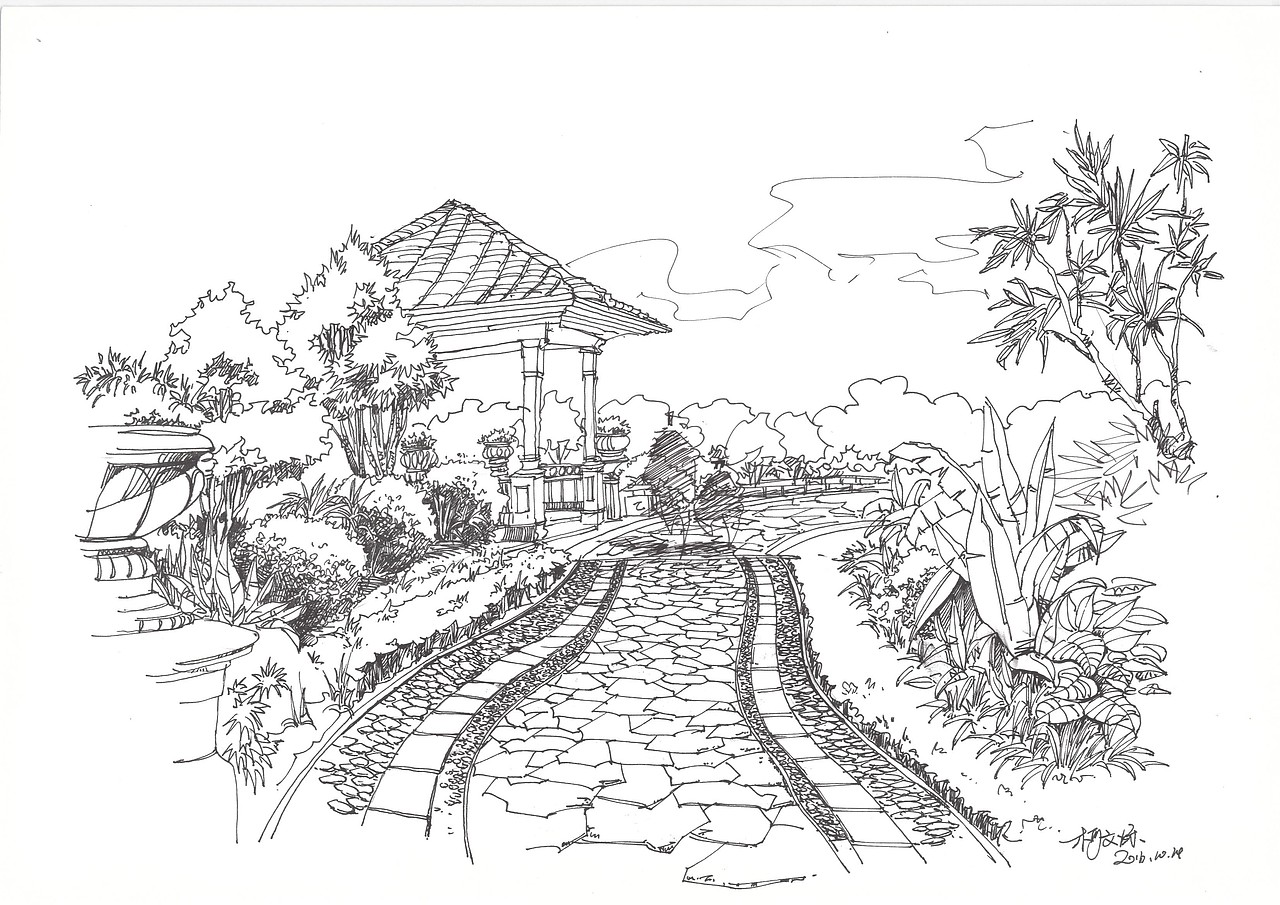 手绘（图ZMTA4NjQwNDEy） - 景观设计 - 站酷设计师抢两个西柚来原创素材 - 站酷ZCOOL