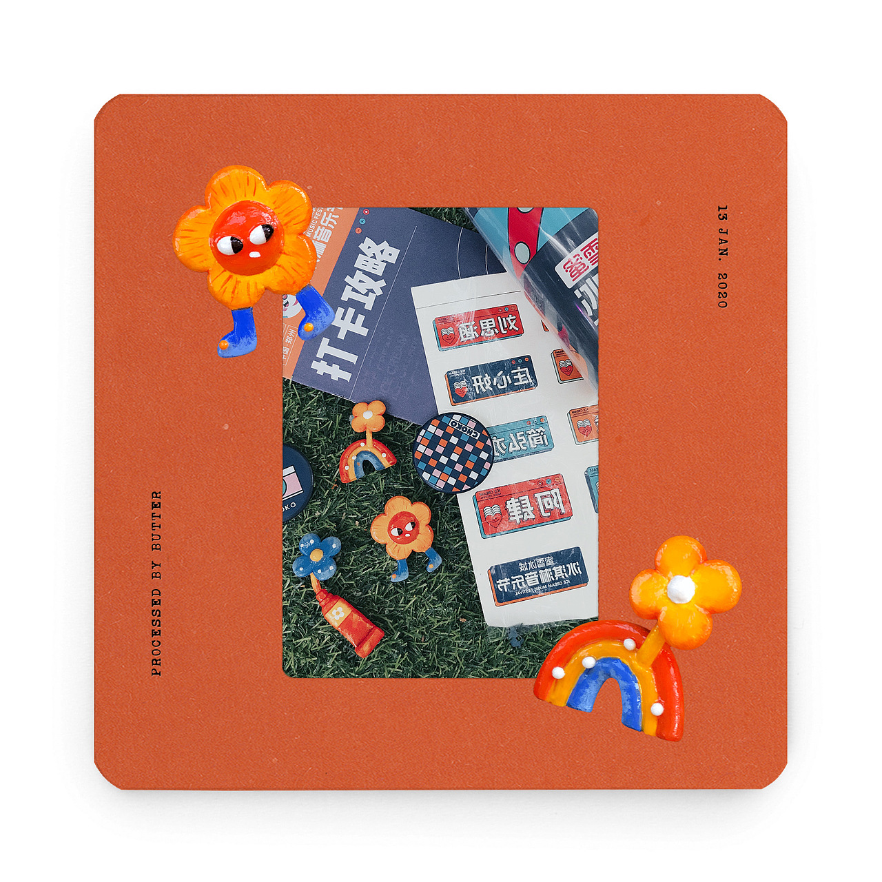 *我爱的DIY* 黄油相机贴纸&石塑粘土小胸针