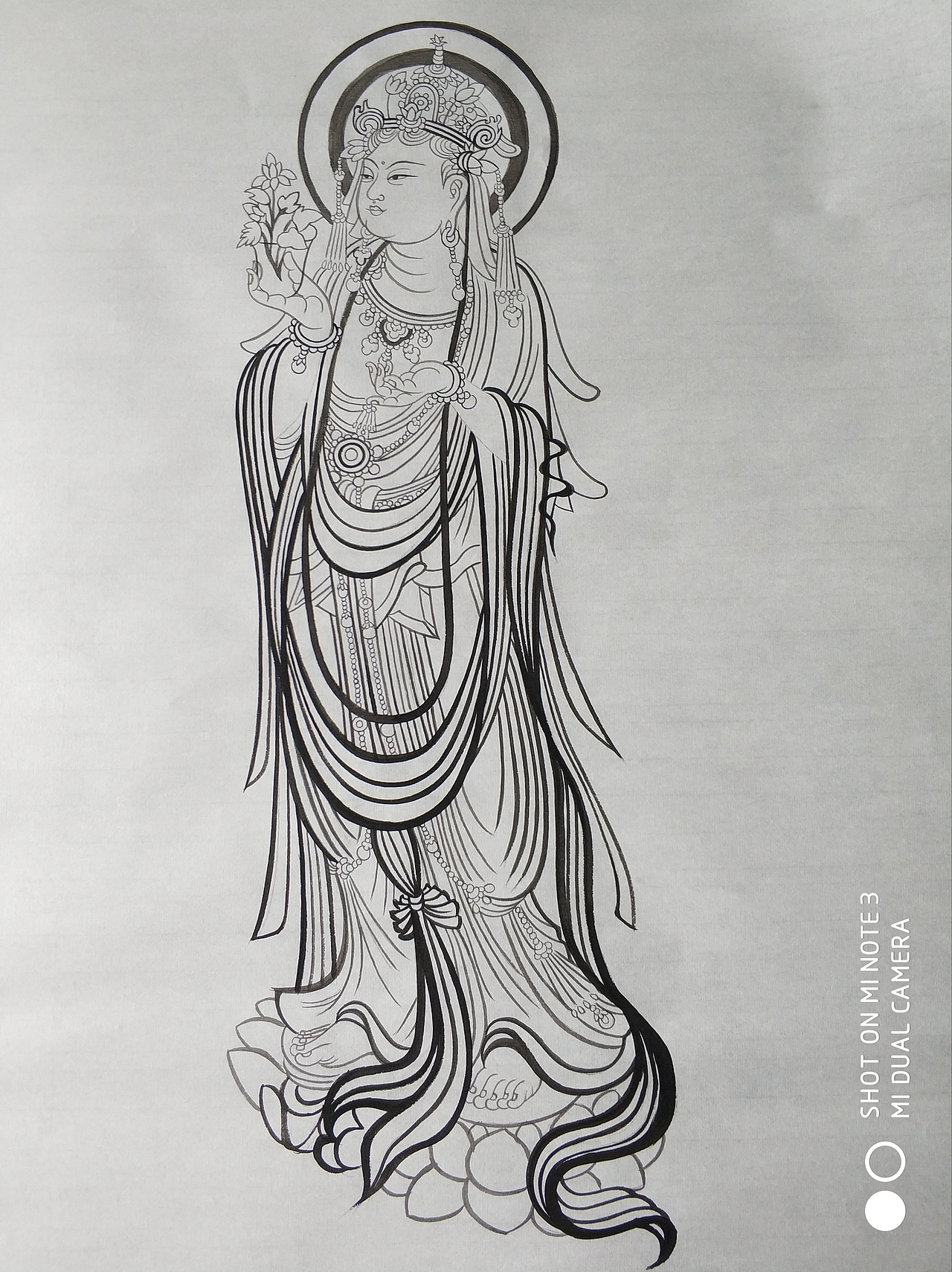 敦煌壁画人物线描稿