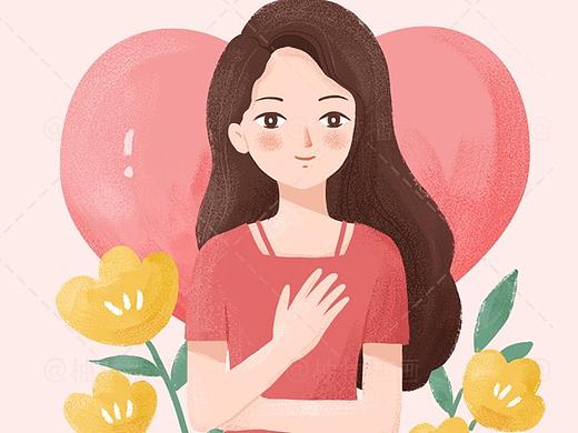 节日节气少女扁平插画