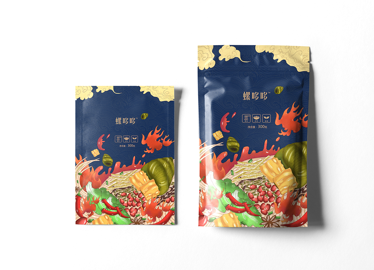 螺蛳粉手绘——包装插画